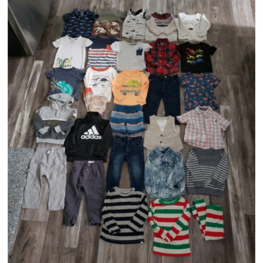 Toddler Boys Bundle Clothing Lot 2T Jeans Tops Sweater PJs Cat Jack Janie Adidas